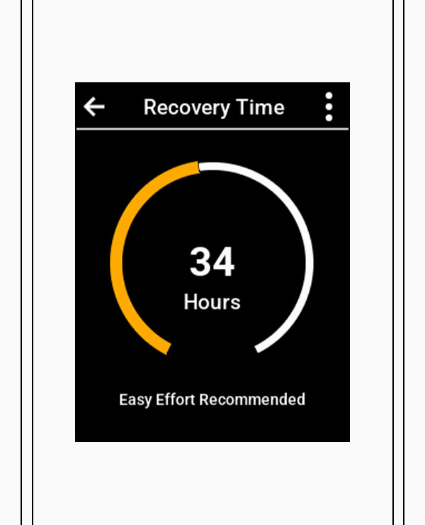 Recovery time screen