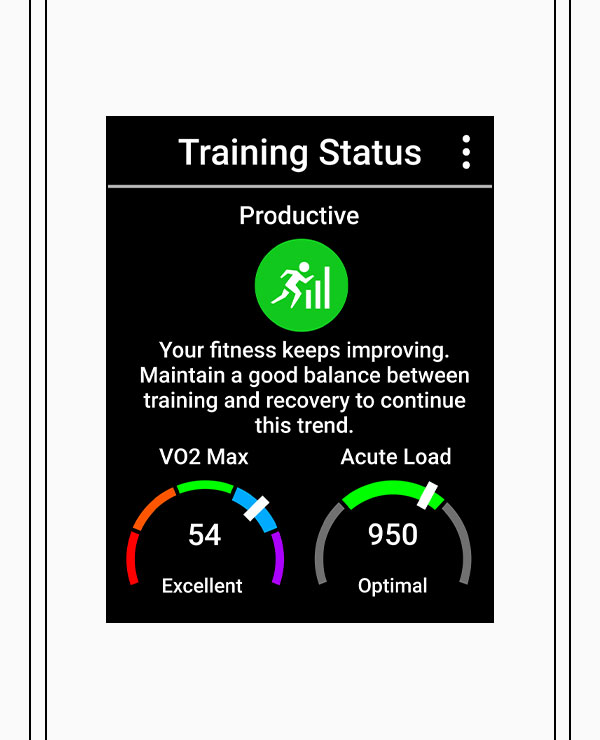 Training status screen