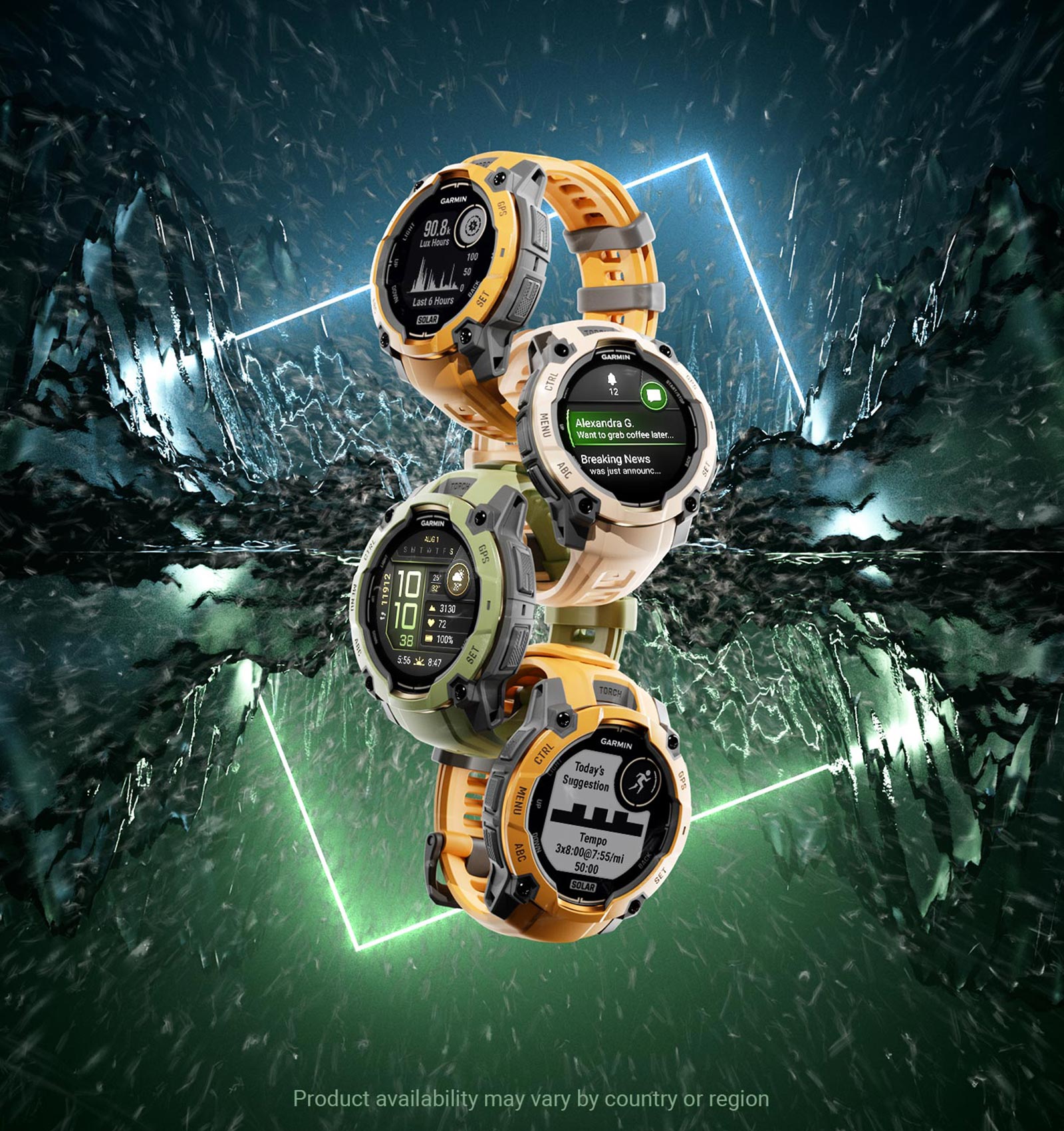 Instinct 3 Alpine Rush Collection - Limited-edition colors of our rugged smartwatches