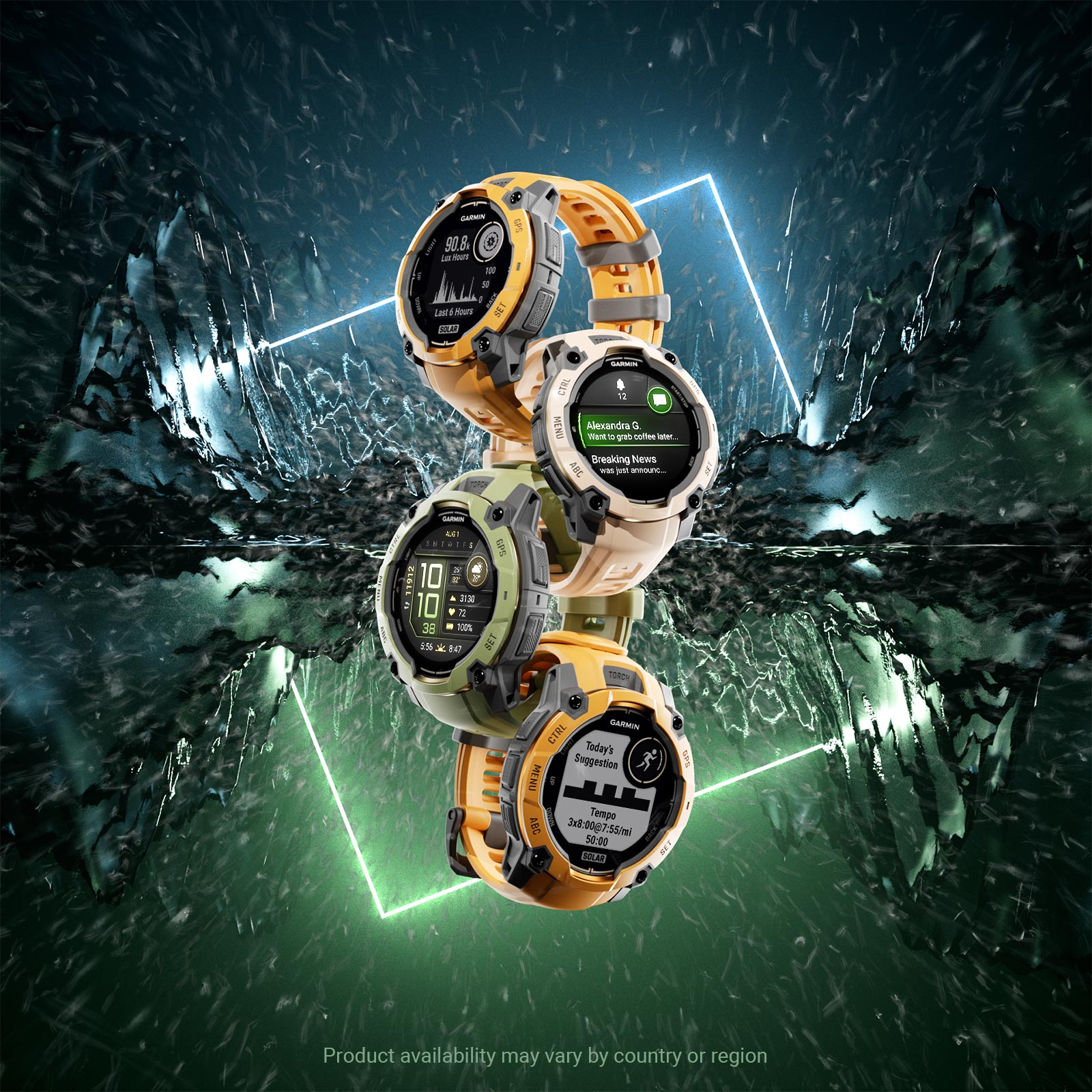 Instinct 3 Alpine Rush Collection - Limited-edition colors of our rugged smartwatches